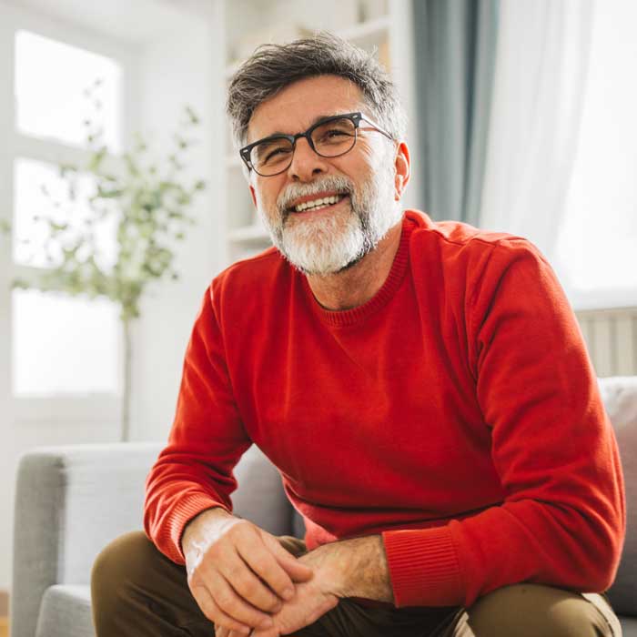 Portrait of mature man at home