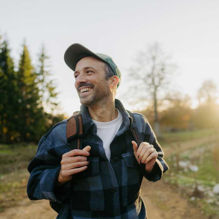 Portrait of a mid adult male hiker